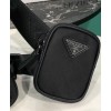 Prada Re-Nylon And Saffiano Leather Shoulder Bag Black