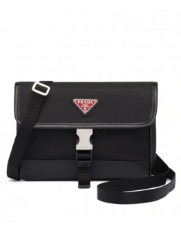 Prada nylon and saffiano leather smartphone case 2ZH108 Black