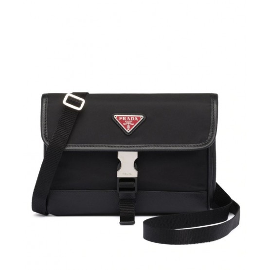 Prada nylon and saffiano leather smartphone case 2ZH108 Black