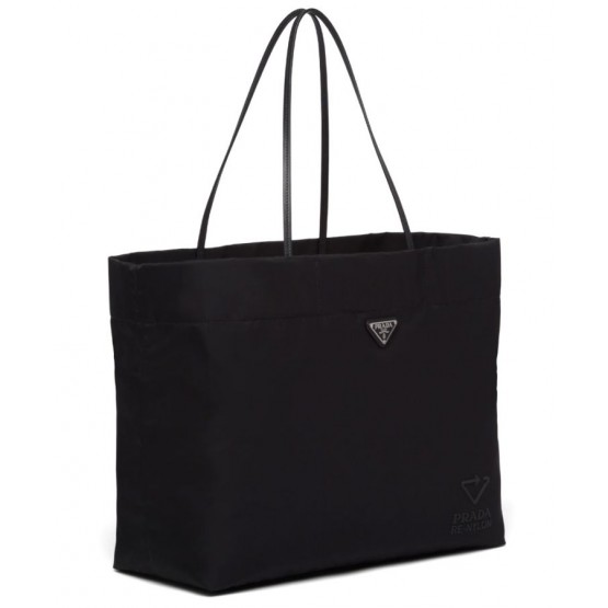 Prada Recycled Nylon Medium Tote Bag Black