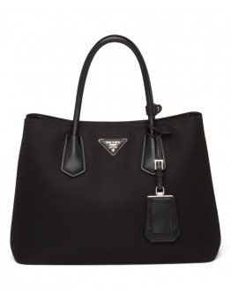 Prada Double nylon and Saffiano leather bag 1BG775 Black