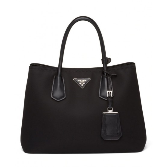 Prada Double nylon and Saffiano leather bag 1BG775 Black