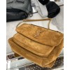 Saint Laurent Niki Medium In Suede And Smooth Leather 498894 Coffee