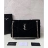 Saint Laurent Loulou Puffer Medium Bag In Quilted Suede And Lambskin