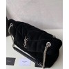 Saint Laurent Loulou Puffer Medium Bag In Quilted Suede And Lambskin