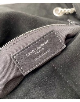 Saint Laurent Loulou Puffer Medium Bag In Quilted Suede And Lambskin