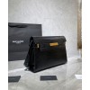 Saint Laurent Manhattan Shoulder Bag In Crocodile-embossed Shiny Leather 579271 Black