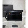 Saint Laurent Manhattan Shoulder Bag In Crocodile-embossed Shiny Leather 579271 Black