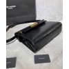 Saint Laurent Manhattan Shoulder Bag In Crocodile-embossed Shiny Leather 579271 Black