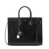 Saint Laurent Sac De Jour Croc-embossed Leather Cross-body Bag Black