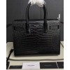 Saint Laurent Sac De Jour Croc-embossed Leather Cross-body Bag Black