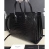 Saint Laurent Sac De Jour Croc-embossed Leather Cross-body Bag Black