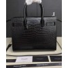 Saint Laurent Sac De Jour Croc-embossed Leather Cross-body Bag Black
