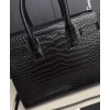 Saint Laurent Sac De Jour Croc-embossed Leather Cross-body Bag Black