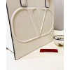 Valentino Garavani VLogo Walk Small Calfskin Tote Bag White