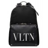 Valentino Garavani Nylon Vltn Backpack With Leather Front Pocket Black