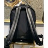 Valentino Garavani Nylon Vltn Backpack With Leather Front Pocket Black
