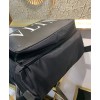 Valentino Garavani Nylon Vltn Backpack With Leather Front Pocket Black