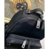 Valentino Garavani Nylon Vltn Backpack With Leather Front Pocket Black
