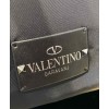 Valentino Garavani Nylon Vltn Backpack With Leather Front Pocket Black