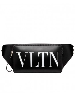 Valentino Garavani Leather Vltn Belt Bag Black