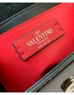 Valentino Garavani Small Supervee Patent Crossbody Bag Black