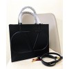 Valentino Garavani VLogo Walk Calfskin Tote Bag Black