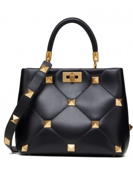 Valentino Garavani Roman Stud The Handle Bag Black