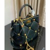 Valentino Garavani Roman Stud The Handle Bag Black
