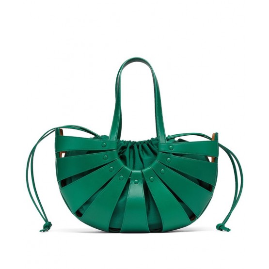 Bottega Veneta Borsa The Shell Green Large