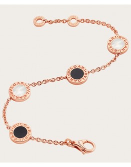 Bvlgari Rose Gold Bracelet Set With Mother-Of-Pearl And Onyx Elements 857192 Red