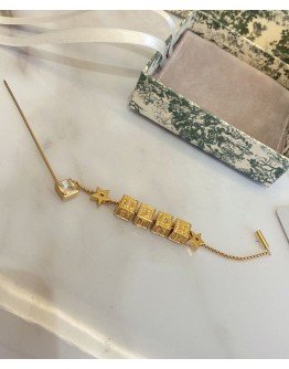 Dior Lucky Square Brooch Golden