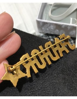 Dior J ADIOR gold-plated vintage metal brooch Golden
