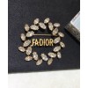 Dior White Crystal J Adior Laurier Antique Gold-Finish Brooch Golden