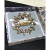 Dior White Crystal J Adior Laurier Antique Gold-Finish Brooch Golden