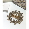 Dior White Crystal J Adior Laurier Antique Gold-Finish Brooch Golden