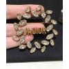 Dior White Crystal J Adior Laurier Antique Gold-Finish Brooch Golden