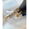Dior White Crystal J adior Antique Gold-Finish Bangle Golden