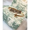 Dior White Crystal J adior Antique Gold-Finish Bangle Golden