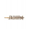 Dior White Crystal J adior Antique Gold-Finish Hairpin Golden