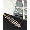Dior White Crystal J adior Antique Gold-Finish Hairpin Golden