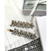 Dior White Crystal J adior Antique Gold-Finish Hairpin Golden