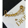 Dior White Resin Pearl Jadior Antique Gold-Finish Ear Cuff Golden