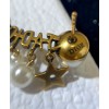 Dior White Resin Pearl Jadior Antique Gold-Finish Ear Cuff Golden