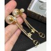 Dior White Resin Pearl And Crystal Dior Tribales Gold-Finish Earrings Golden