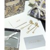 Dior White Resin Pearl And Crystal Dior Tribales Gold-Finish Earrings Golden