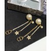 Dior White Resin Pearl And Crystal Dior Tribales Gold-Finish Earrings Golden