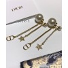 Dior White Resin Pearl And Crystal Dior Tribales Gold-Finish Earrings Golden