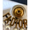 Dior White Resin Pearl Dior Tribales J Adior Antique Gold-Finish Earrings Golden