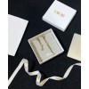 Dior White Crystal J Adior Antique Gold-Finish Earrings Golden